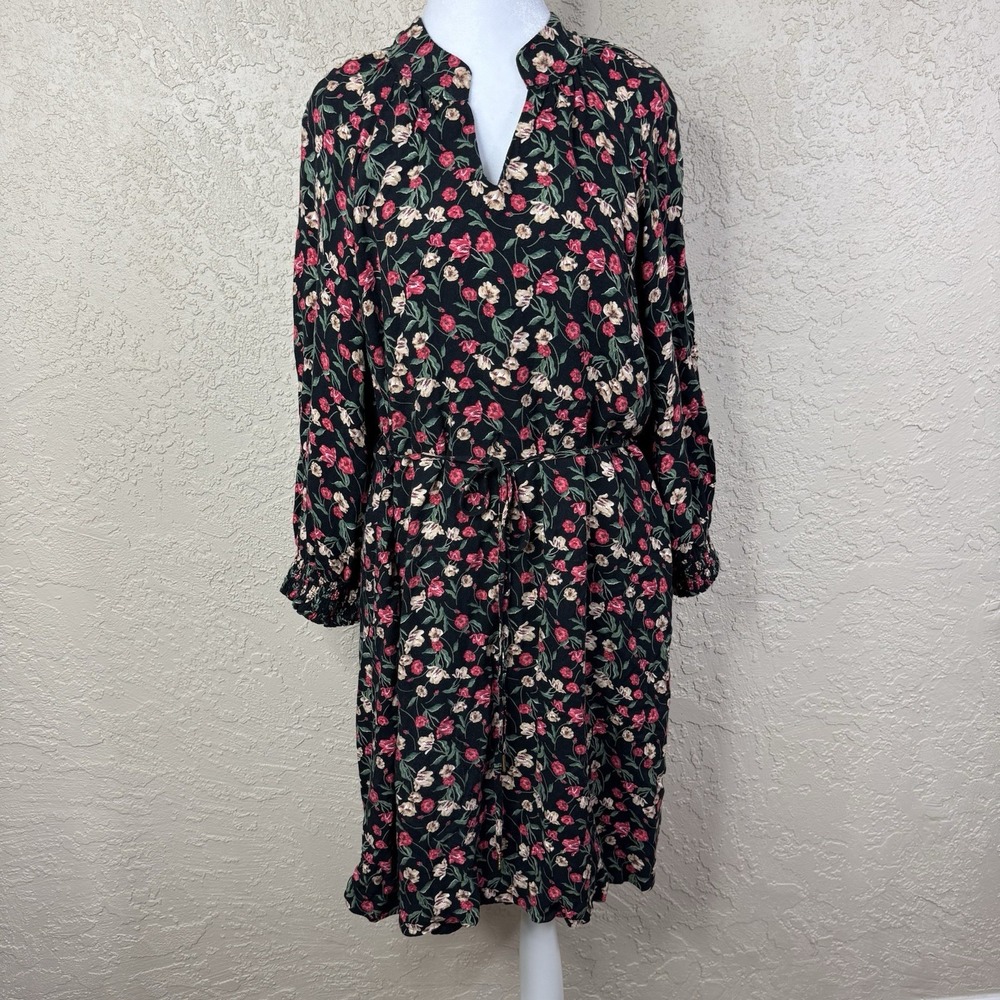 Draper James RSVP Floral Shift Dress Womens L Smocked Sleeve Cottagecore Teacher